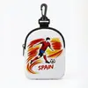 Cartera de Monedas Impresa para la Copa Mundial 2026 Bolsa de Almacenamiento para Cable de Datos y Auriculares con Llavero de Hebilla Bolsa de Almacenamiento