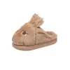 Pañuelo para la cabeza con cabeza de conejito, Zapatillas de algodón 2026 Invierno Nuevo Hogar Interior/Exterior Antideslizantes Cálidas Lindas Zapatillas de Felpa