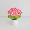 Día del Maestro Maceta Tejida Flor Artificial Acabados Adornos Decoración Hogar Amigos Mejor Amigo Regalos Regalo Flores en Maceta