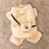 Ropa de Cuatro Patas de Perro de Dibujos Animados Cálida para Otoño e Invierno Ropa de Polar con Correa para Perro Oso Perros Pequeños Gato Bichón Ropa para Perro Mascota
