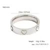 Moda Verão Anel Minimalista Simples em Aço Inoxidável com Letra e Diamante em Formato de Coração para Mulheres com Personalidade, Banhado a Ouro 18K com Toque de Luxo