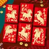 2026 Ano do Cavalo Novo Envelope Vermelho Criativo Tridimensional Festival da Primavera Pacote Vermelho Cavalo Desenho Animado Zodíaco Ano Novo Bolsa Envelope Vermelho Atacado