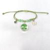 Pulsera tejida a mano con bola de cristal y flor seca, multicolor opcional, colgante de narcisos, pulsera fresca y dulce, directo de fábrica