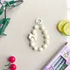 Cadena de Mano de Moda con Lazo Estilo Coreano, Cuentas, Funda para Teléfono Móvil, Colgante Resistente a Caídas, Galvanizado, Bicolor, Colgante de Cuentas, Moda