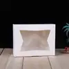 Punto universal en blanco transparente ventana plegable comida pastel postre regalo navideño Caja de papel de embalaje blanca