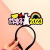 2024 Conejo Nuevo Conejito Evento Reunión Anual Abertura Tocado Nuevo Banda para el Cabello Accesorios Sello para el Cabello Personalización