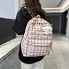 Mochila Escolar Feminina Estudante do Ensino Médio Estudante do Ensino Fundamental Trabalho de Aula Roupa Mochila Xadrez 2025 Estudante Universitário Computador Mochila Versátil