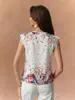 Exportación Transfronteriza Ropa Europea y Americana 2025 Verano Nuevo Estilo Resort Amazon Encaje Cuello en V Camisa Camisa Estampada