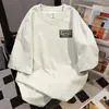 Camiseta de Manga Corta con Cuello Redondo y Estampado de Letras Estilo Americano Simple para Mujer, Verano 2026, Holgada Versátil Estilo Callejero Parte Superior para Pareja, Ins