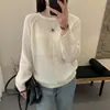 Ropa de Mujer Primavera 2026 Nuevo Estilo Manga Raglán Cuello Redondo Delgado de Manga Larga Tejido Superior Camisa Básica Estilo Coreano