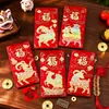 Bolsa Roja de Sobres de Año Nuevo 2027 Nuevo Estilo Año del Cordero Billetera de Dinero de la Suerte 5D Visual Creativo Zodiaco Festival de Primavera Bolsa Roja de Sobres de Año Nuevo