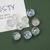 Dingyi Fuego Artificial Transparente Perlas Luna Fría Acrílico Galvanizado de Alto Brillo Perlas Sueltas con Agujero Recto Accesorios para Manualidades de Bisutería