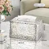 Caixa de tecido de alta aparência sala de estar high-end luz de luxo casa criativa caixa de tecido mesa de centro caixa de armazenamento caixa de guardanapo
