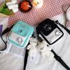 Cartoon Canvas Small Bag Mulheres 2023 Novo estilo japonês macio menina Crossbody Bag Coelho pequeno impresso bolsa de ombro bonito