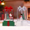 Nuevo producto transfronterizo: Árbol de Navidad luz nocturna brillante, caja de música, decoración de escritorio creativa, estilo caja de regalo con lazo de Navidad