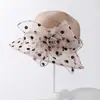 Chapéu de Pescador de Organza Respirável para Primavera e Verão Florido Estilo Coreano Novo Chapéu de Pescador com Proteção Solar Versátil e na Moda para Mulheres