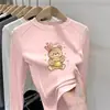 Camada base redonda para meninas, uma camiseta de manga comprida super fofa e casual para outono e inverno, perfeita como camada interna para crianças mais velhas, proporcionando calor