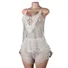 Comércio Exterior Transfronteiriço Renda Sexy Sedutora Apaixonada Transparente Lingerie Camisola Roupa de Dormir Macia Conjunto para Casa