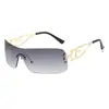 Gafas de Sol Cuadradas Sin Marco Estilo Milenio Sexy Populares Retro Bordes Cortados para Hombres y Mujeres Modernas Metálicas Punk con Recortes