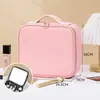 Estuche de Cosméticos con Espejo y Lámpara Bolsa de Cosméticos Grande para Mujer Nueva de Alta Gama Gran Capacidad Portátil Maleta Pequeña