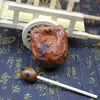 Peça de Percussão em Madeira de Jucá Atingida por Raio, Peça de Mão em Madeira Maciça Artesanal, Percussão Retrô em Madeira Sólida, Ornamento para Alívio de Estresse com Som Nítido, Feito à Mão