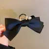Presilha de Cabelo com Laço Estilo Francês, Pinça de Tubarão Versátil Elegante da Moda, Acessório de Cabelo de Design de Celebridade da Internet de Nicho para Mulheres