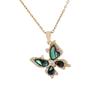 Mais fácil para combinar Colar com Pingente de Borboleta Azul Nicho de Luxo Acessível Elegante Fashion Zircônia Corrente Clavicular Estilo Ins Colar de Aço Titânio