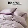 Conjunto de Quatro Peças de Algodão Puro 100S de Luxo Leve, Algodão de Fibra Longa Cetim 100% Algodão, Cor Sólida com Padrão Cetim Duplo, Roupa de Cama com Capa de Edredom Suave e Sedosa
