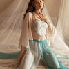 Faixa de barriga clássica Chiffon Perspectiva Uniforme Tentação Terno sexy Quente Puro Desejo Luz Véu Antigo Bordado Sexy Pijamas
