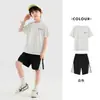 [Preço Especial] Conjunto Esportivo de Verão Duoduo para Meninos - Camiseta e Shorts Conjunto de Duas Peças