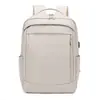 Mochila de negocios multifuncional, gran capacidad, color liso, diseño simple, bolsa para laptop, multifuncional, práctica, resistente al desgaste, bolsa de viaje