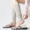 Meias Finas Japonesas Retrô Vazadas para Mulheres, Meias Slouch Sem Pé, Respiráveis para Primavera e Verão, Adequadas para Combinar com Botas, Meias Longas, Meias para Botas