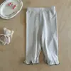Leggings para Meninas 2026 Verão Novo Estilo Coreano Versátil para Bebês Respirável Macio Renda Calças Casuais