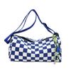 Nova bolsa de ombro xadrez feminina, bolsa transversal diária, bolsa de lona de grande capacidade, porta-moedas para celular