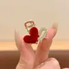 Clip de Pinza Pequeña Roja de Terciopelo para el Año Nuevo, Pinza Lateral para Flequillo, Pasador para el Cabello, Parte Trasera de la Cabeza, Peinado Semirecogido, Adorno para el Cabello, Pinza para el Cabello para Mujer