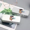 Estojos para Óculos no Atacado, Caixas de Armazenamento Portáteis de Couro Modernas e Simples para Óculos de Miopia, Estojos de Couro com Logotipo Personalizável