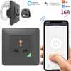 Enchufe de pared inteligente WiFi de 16A para el hogar, 2 orificios, estilo alemán 86, con temporizador, graffiti, enchufe inteligente inalámbrico estándar europeo TUYA