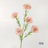 Buquê de cravos artificiais com 5 cabeças, flores falsas para decoração de sala de estar, centro de mesa, flores secas, arranjo floral de alta qualidade para quartos