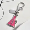 Nuevo Colgante Metálico Rosa Plateado Forma de Corazón Botella de Perfume de Cereza Llavero Accesorio Versátil para Bolsa Venta al por Mayor Dropshipping
