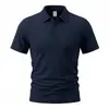 Camisa Polo Exportación Color Sólido Manga Corta Bordado Logo Talla Grande Ropa de Trabajo en Equipo para Grupo Lapel Corporativo de Amazon Transfronterizo