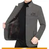 Suministro exclusivo transfronterizo: chaqueta de otoño e invierno para hombre, estilo de negocios, cuello alto, acolchada y forrada de polar, a rayas, chaqueta de chenilla, ropa exterior para hombre