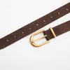 Cinto Feminino Casual de Couro Genuíno Camurça Fosca Fivela Decorativa de Pino para Calças Jeans Casuais Saia Cinto Feminino