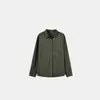 Nova camisa de veludo cotelê feminina outono, corte solto, gola dobrável, bolso, retrô, casual, manga longa WFSY61068