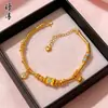 Pulsera de Mariposa Dorada Perla Hielo Triturado, Pulsera de Calabaza Corazón Perla de la Suerte, Trébol de Cuatro Hojas Oro Arena, Venta Directa del Fabricante
