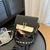Bolso de hombro para mujer con bloques de color, estilo retro, informal, cuadrado, pequeño, de diseño moderno, bandolera de otoño