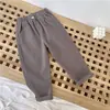 Calça Masculina de Primavera e Outono, Nova Estilo Coreano Outono 2025, Calça Casual de Algodão Puro para Crianças Pequenas, Calça Esportiva Infantil Estilosa