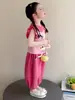 Conjunto Casual de Verano 2026 para Niñas Nuevo Vestido de Verano con Mangas Volantes de Dibujos Animados para Bebés con Pantalones de Linterna Conjunto de Dos Piezas