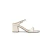 Sandalias Abiertas de Verano First Encounter para Mujer con Tacón Grueso 2026 Verano Estilo Hada de Gama Alta para Combinar con Faldas, Tacones Altos Slip-On Color Blanco Roto