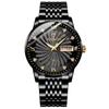 Reloj de cuarzo nuevo de moda con correa de acero y doble calendario para hombre, resistente al agua, luminoso, con explosión, automático y dominante.