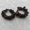 Color café oscuro pedrería satén intestino grueso banda para el pelo femenina parte trasera de la cabeza goma para coleta alta elástica cuerda para el pelo accesorios para el pelo al por mayor